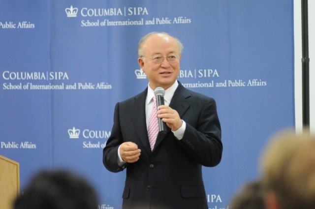 Yukiya Amano, Director General of the International Atomic Energy Agency gives an address on the state of atomic energy on global level.