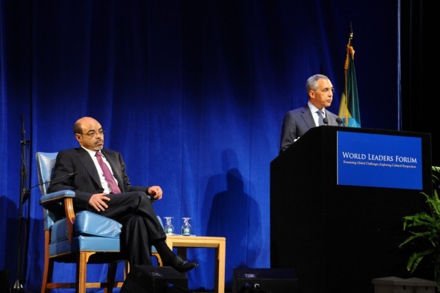 Claude M. Steele, Columbia University Provost, introducing Prime Minister, Meles Zenawi.