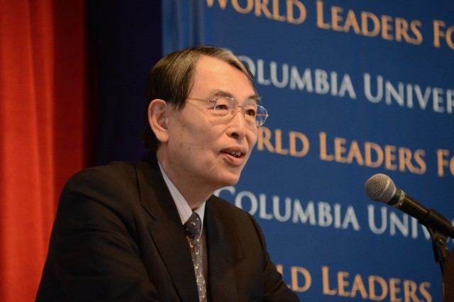 Judge Sang-Hyun Song, President of the International Criminal Court, delivers his address titled “The International Criminal Court and the Fight Against Impunity for Atrocity Crimes” to Columbia University students, faculty and staff on February 12, 2013.