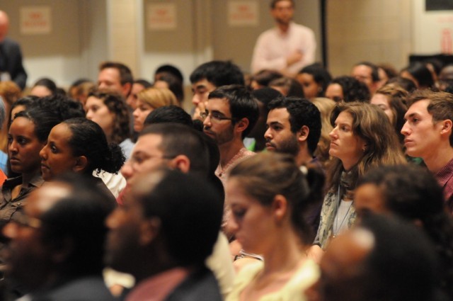 Columbia University students engaged in the Prime Minister’s address titled “The Current Global Environment and its Impact in Africa” in Roone Arledge Auditorium, Alfred Lerner Hall.