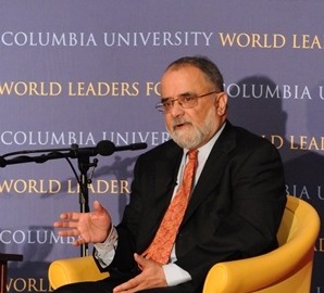 Ahmed Rashid, Pakistani journalist and author, during his remarks to the Columbia University community.