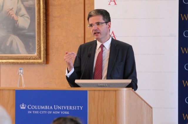 His Excellency Francois Delattre, Ambassador of France to the United States, delivers his address titled, "The Current and Future State of Euro-American Relations in Times of Crisis" to Columbia University students, faculty and staff.