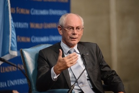 His Excellency Herman Van Rompuy, President of the European Council, delivers his address, titled “The State of the European Union: Politics, Economy, and Democracy,” to Columbia students, staff, and faculty.