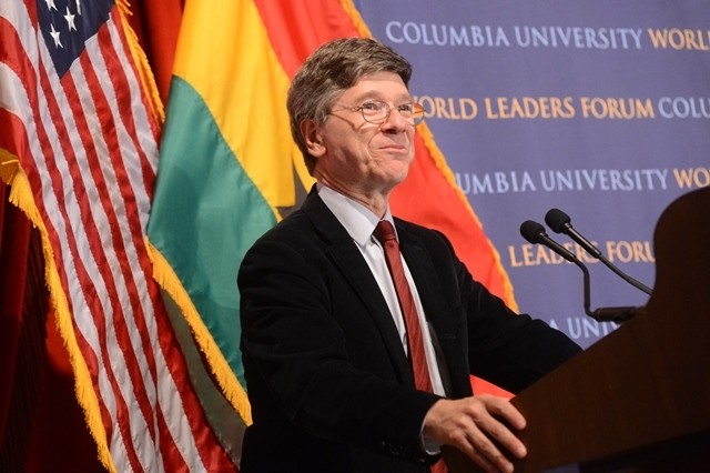 Jeffrey Sachs, Director of the Earth Institute at Columbia University, introduces His Excellency John Mahama, President of the Republic of Ghana, on September 23, 2013.