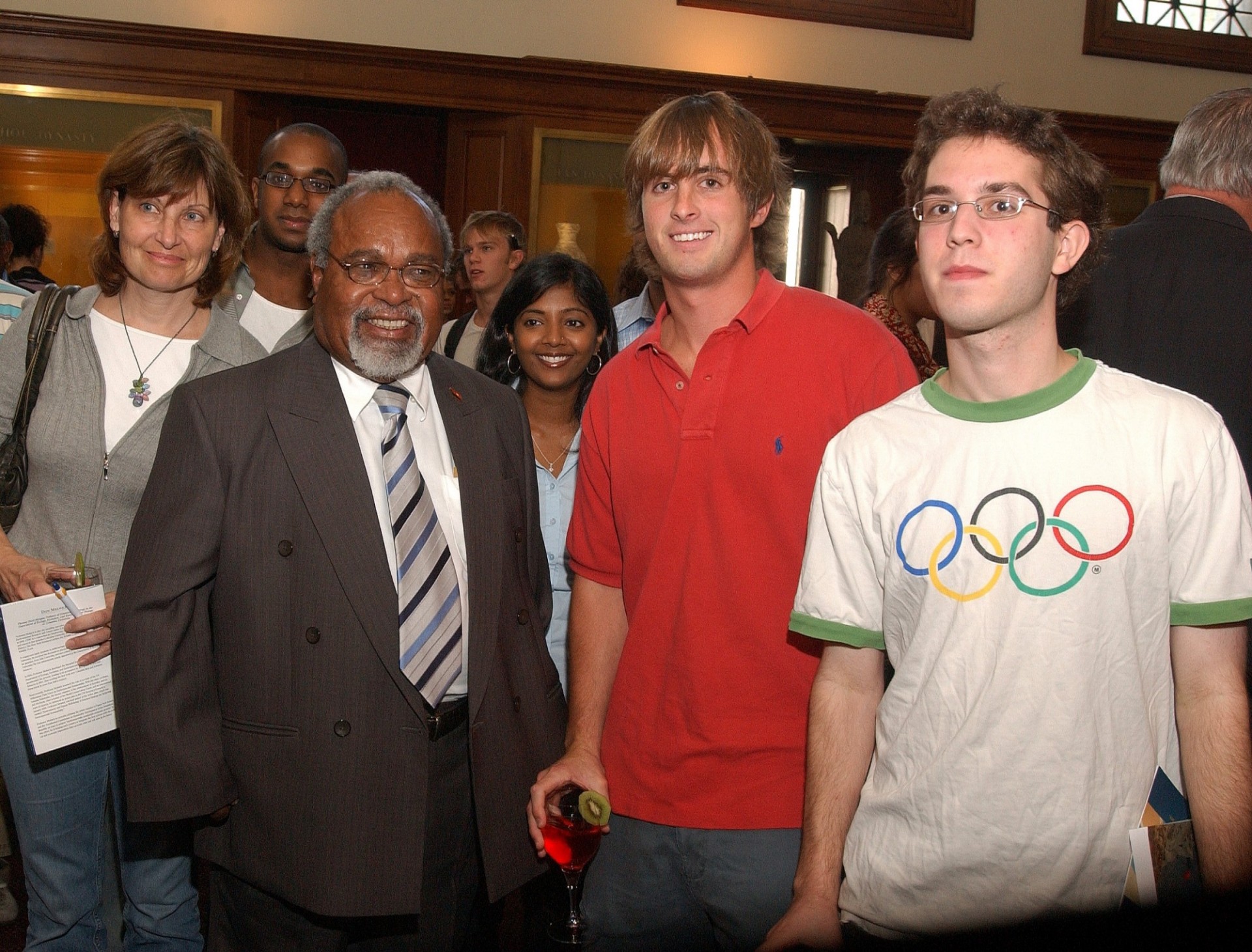 Prime Minister Michael Somare with students