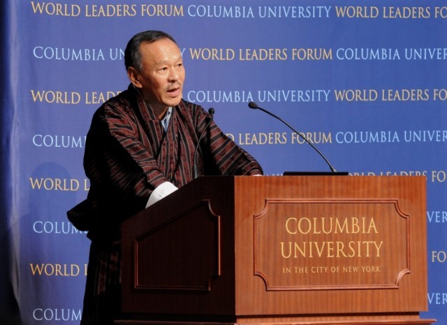 Prime Minister Jigmi Y. Thinley addresses audience.