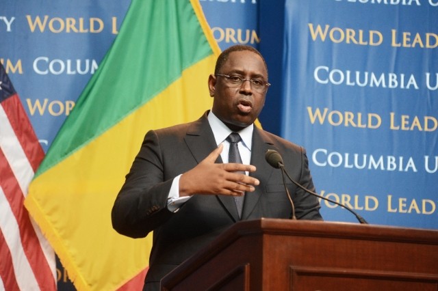 His Excellency Macky Sall, President of the Republic of Senegal, addresses students and members of the Columbia University community.