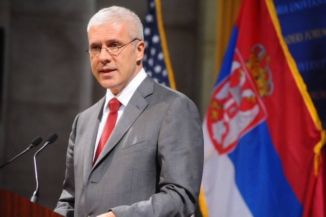 President Tadić delivers a keynote speech at the 2009 World Leaders Forum.
