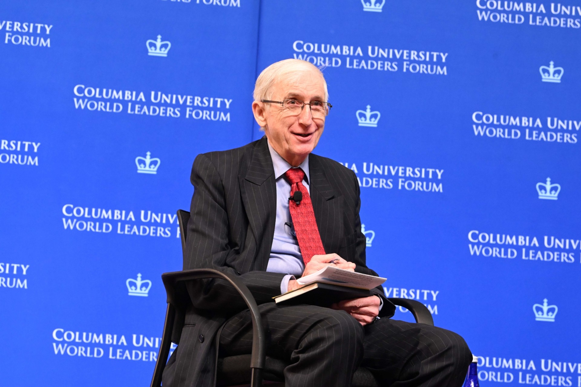 Jenik Radon, Adjunct Professor of International and Public Affairs, and Chairs of the Foreign Affairs, moderates the World Leaders Forum