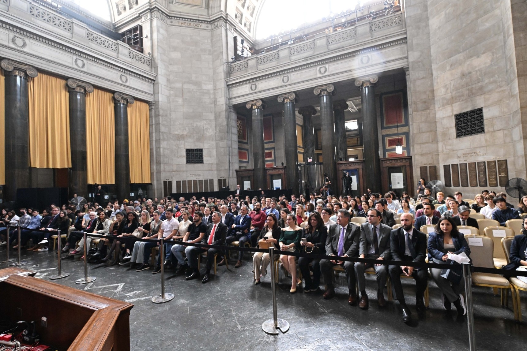 An audience of Columbia University students, scholars, and faculty listen to the discussion "Paraguay, the Reemergence of a Giant" during the World Leaders Forum