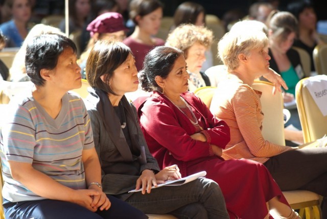 Audience members listen intently to the panel discussion, held on September 20, 2008.