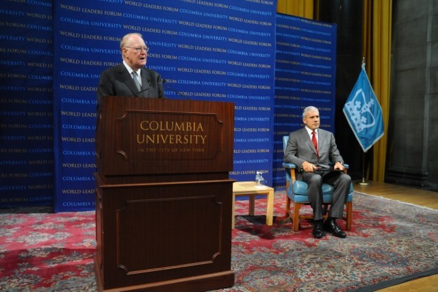 Dean John H. Coatsworth, School of International and Public Affairs, welcomes the audience and introduces President Boris Tadić of Serbia.