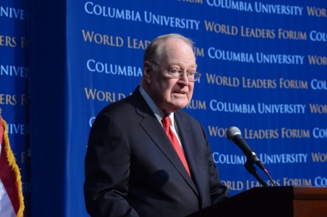 John H. Coatsworth, Provost, Columbia University welcomes Nobel Peace Laureate and Founder and President of the Gbowee Peace Foundation, Leymah Gbowee, to Columbia University’s World Leaders Forum.