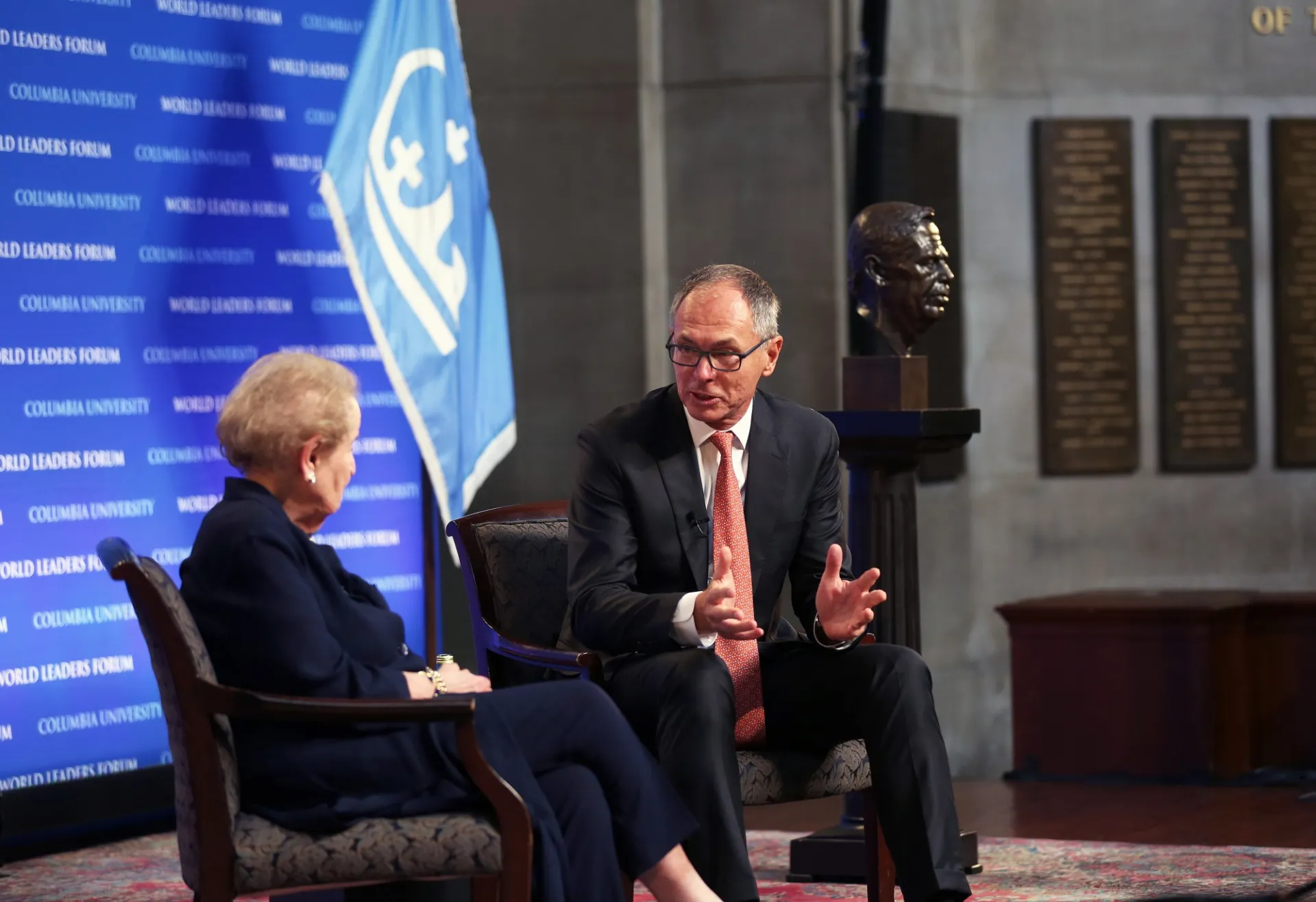 Jan Svejnar, James T. Shotwell Professor of Global Political Economy; Director, Center on Global Economic Governance, Columbia University moderates the question and answer session with the audience.
