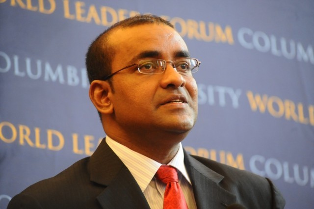 President Bharrat Jagdeo of the Republic of Guyana delivers his keynote address on "What's Greener than a Rainforest? Economic Transformation and Forest Conservation in Guyana"
