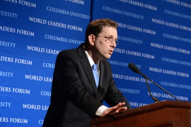 Program moderator Adam H. Sobel, Professor of Applied Physics and Applied Mathematics and of Earth and Environmental Sciences at The Earth Institute, introduces the panelists.