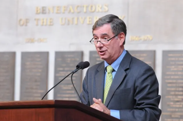Lee Goldman, Dean of the Columbia University Medical Center, makes introductory remarks.