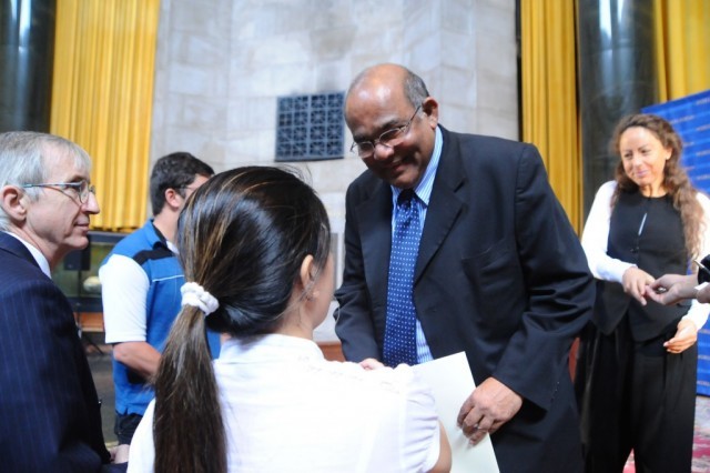 Dr. Reddy, Governor of the Reserve Bank of India, greets the crowd following the program.