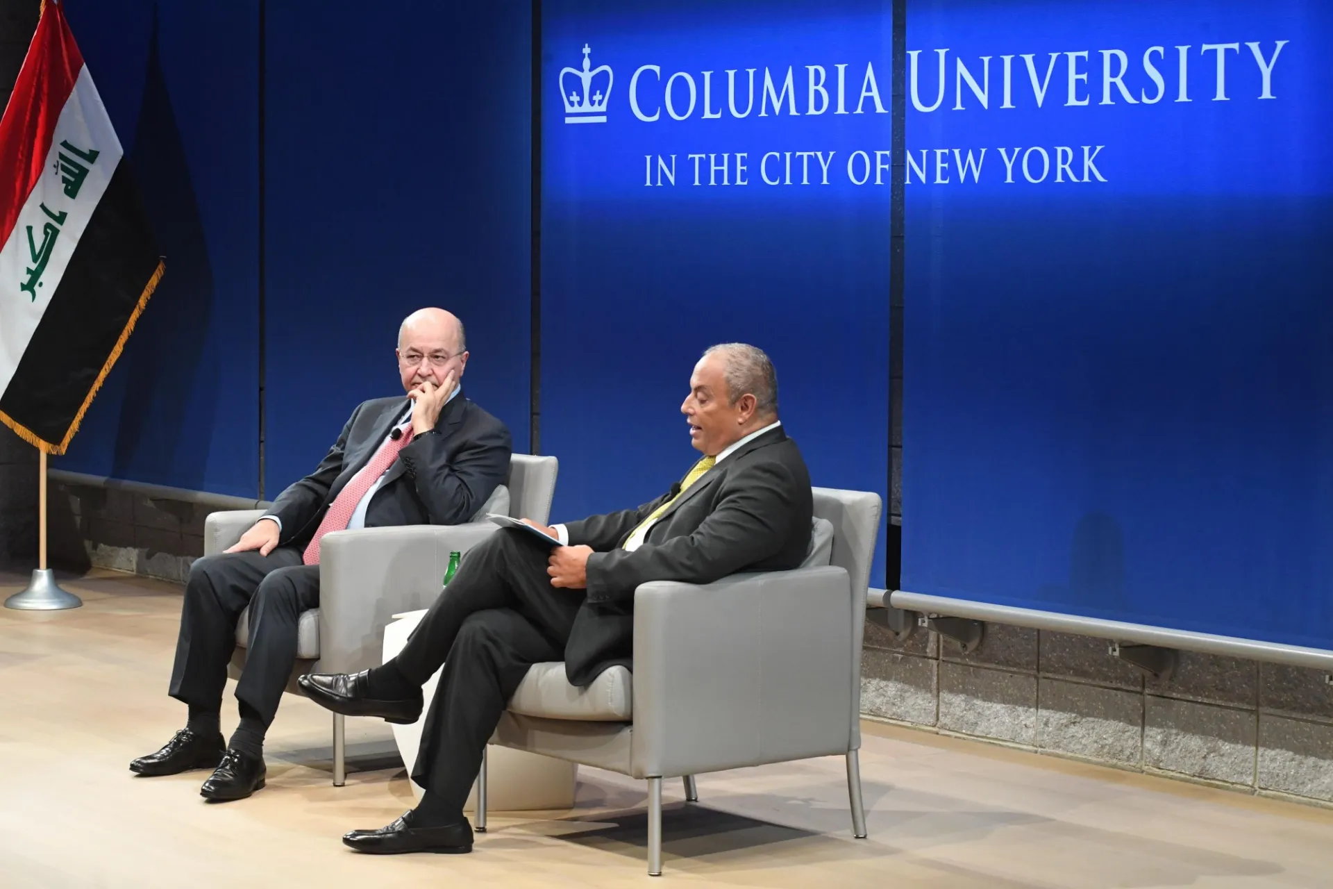 Safwan M. Masri, Executive Vice President for Global Centers and Global Development moderates the question and answer session with the audience.