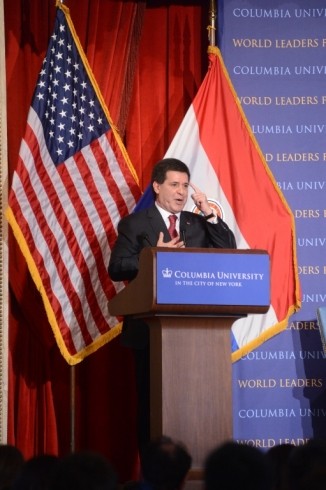 His Excellency Horacio Cartes, President of the Republic of Paraguay, gives his address titled “Paraguay: Land of Opportunities”.