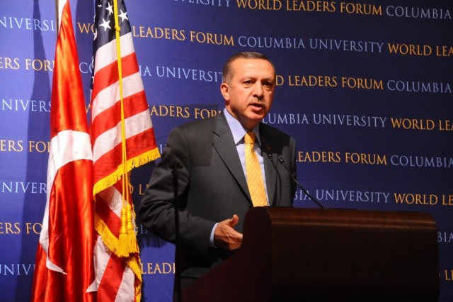 Prime Minister Recep Tayyip Erdoğan delivers his address titled, “Turkey's Role in Shaping the Future,” as part of Columbia University’s World Leaders Forum.