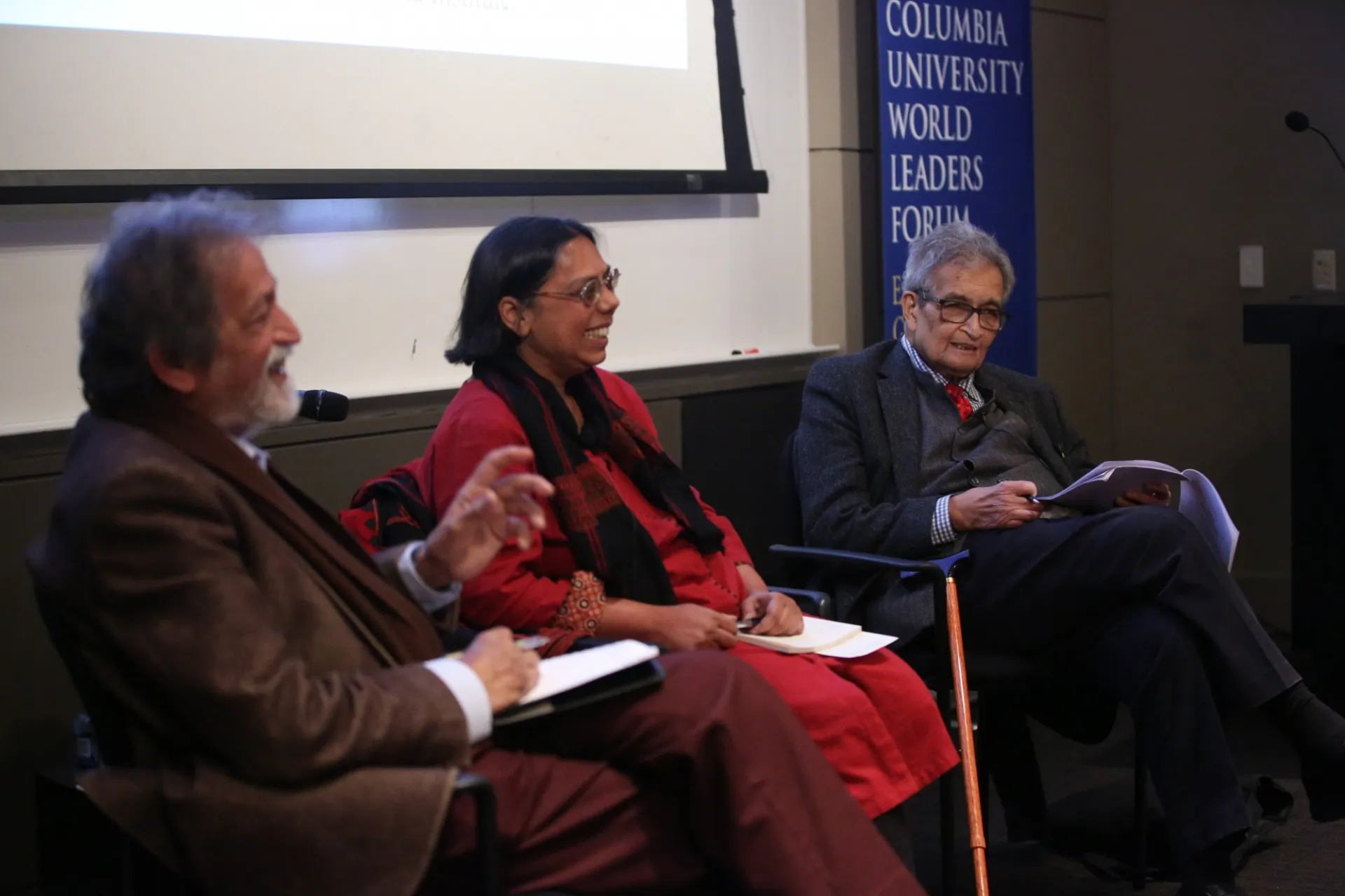 Ruchira Gupta, CEO and Founder of the anti-trafficking organization Apne Aap Women Worldwide and Visiting Professor at New York University moderates the program.