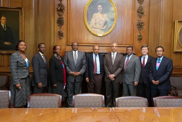 Panelists gather before discussion.