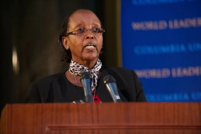 Siba Rukikaire, Head of Drylands Program in Karamoja, Uganda speaks to audience.