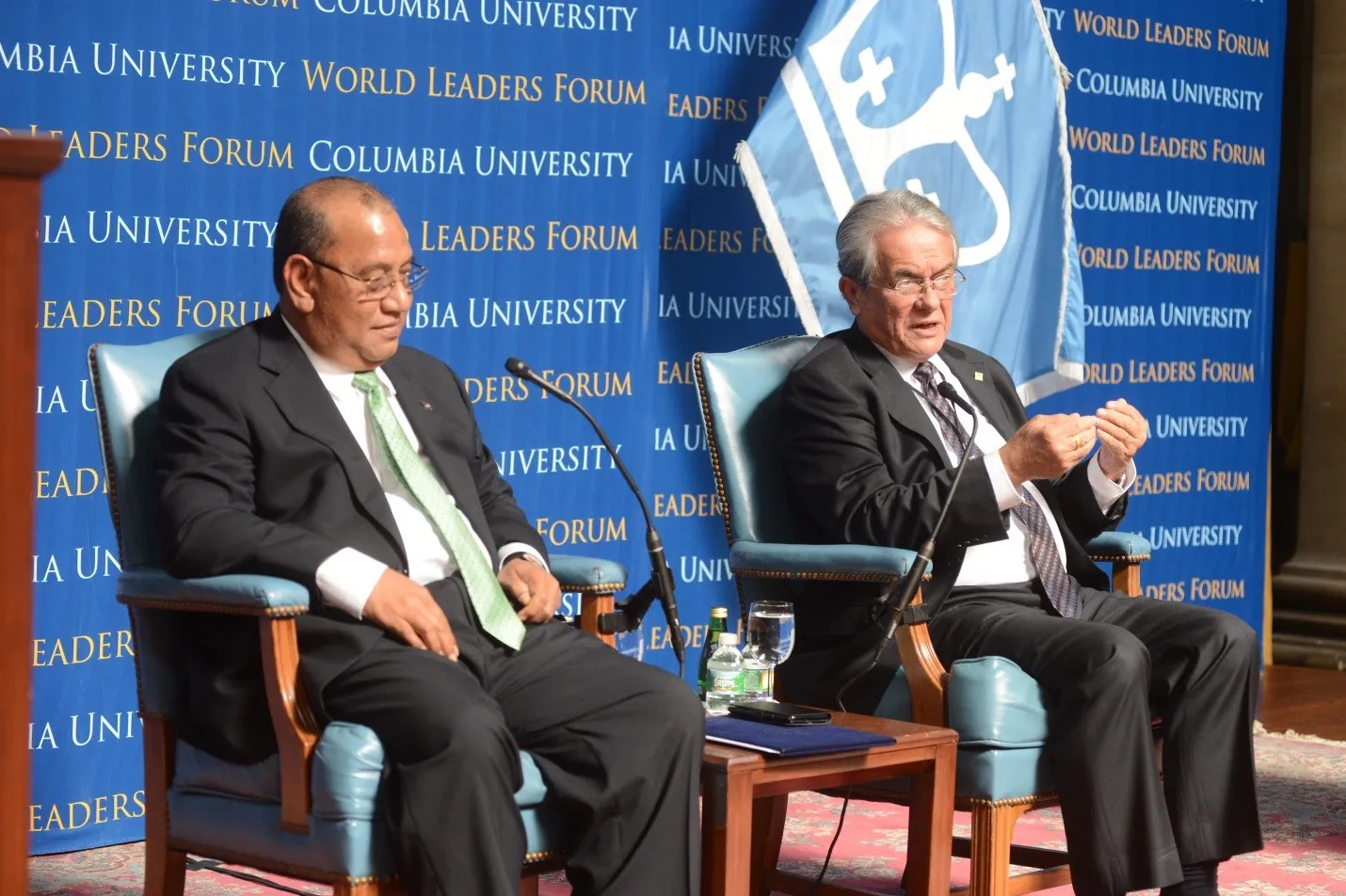 Tony de Brum, Minister-in-Assistance to the President, joins His Excellency Christopher Jorebon Loeak for the question and answer session with the audience.