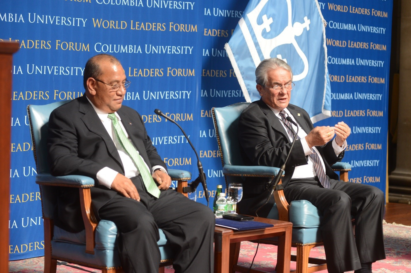 Tony de Brum, Minister-in-Assistance to the President, joins His Excellency Christopher Jorebon Loeak for the question and answer session with the audience.